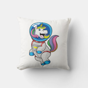 Coussin Unicorne en tant qu'astronaute dans l'espace