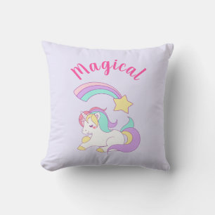 Coussin Unicorne magique avec Rainbow Shooting Star