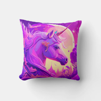 Coussin Unicorne magique sous le clair de lune