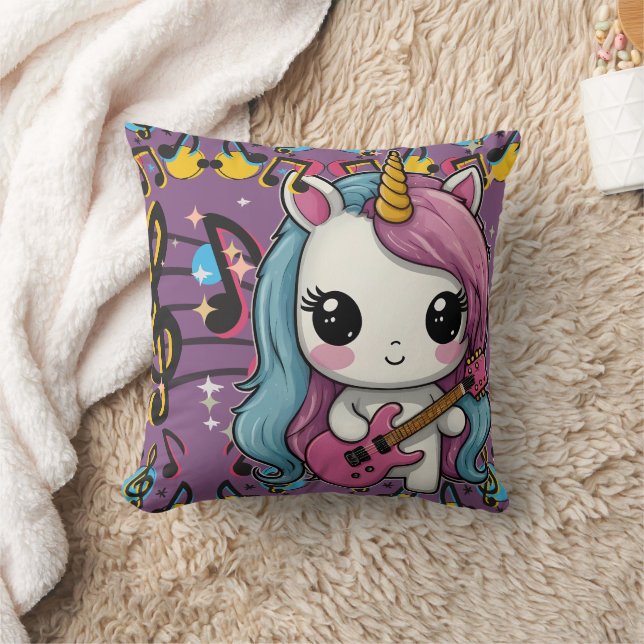 Coussin Unicorne musicien Imprimer (Couverture)