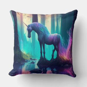 Coussin Unicorne mystique dans l'Imaginaire des bois Art