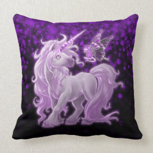Coussin Unicorne rose d'Améthyste