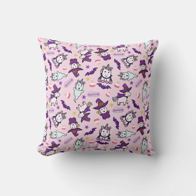 Coussin Unicornes d'Halloween (Recto)