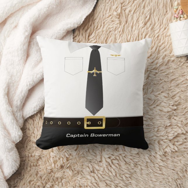 Coussin Uniforme de pilote de capitaine aviateur personnal (Couverture)