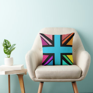 Coussin Union Jack/Drapeau Multicolore+Noir