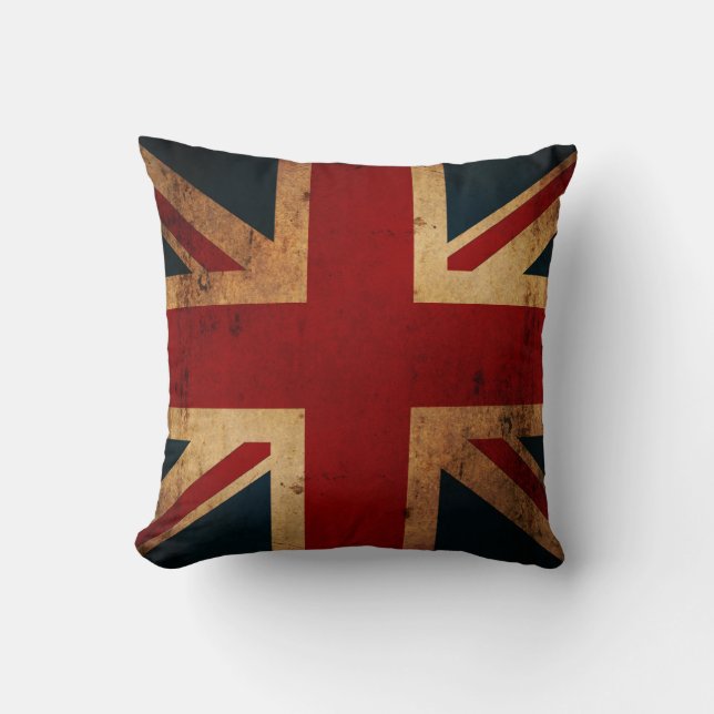 Coussin Union Jack (le cru affligé, doublent dégrossi) (Recto)
