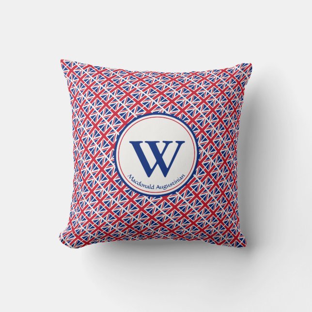Coussin UNION JACK Monogramme Personnalisé Coutume Britann (Recto)