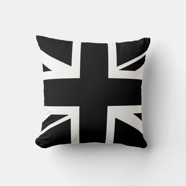 Coussin Union Jack ~ Noir et Blanc (Recto)
