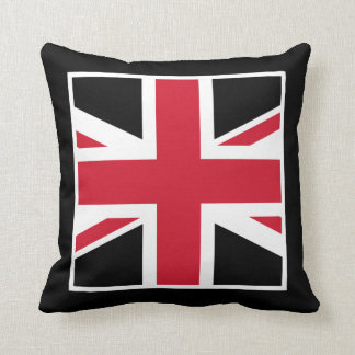 Coussin Union Jack noire et rouge