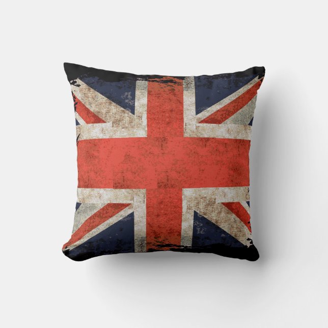 Coussin Union Jack rasé vieilli (Recto)