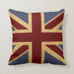 Coussin Union Jack rustique chic<br><div class="desc">Drapeau Union Jack en rouge et bleu rustique chic</div>