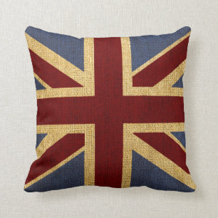 Coussin Union Jack rustique chic