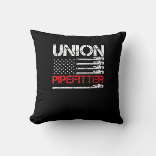 Coussin Union Pipefitter Union Fort États-Unis Drapeau amé