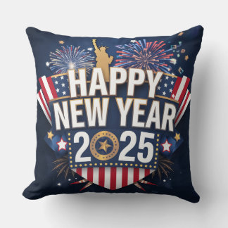 Coussin Unique Happy New Year 2025 Design.