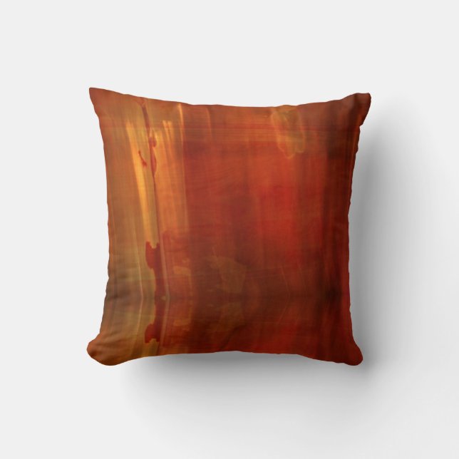 Coussin Unique Orange Brown Art Abstrait contemporain (Recto)