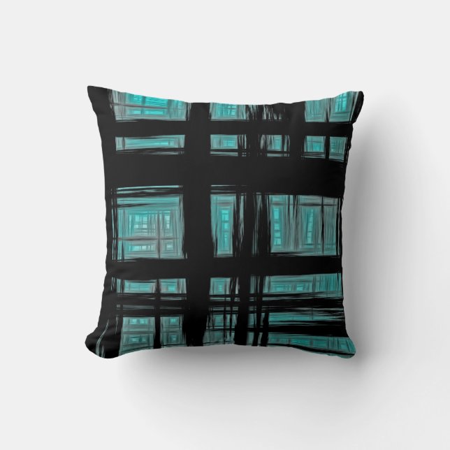 Coussin Unique Style Abstrait Retour Turquoise Turquoise P (Recto)