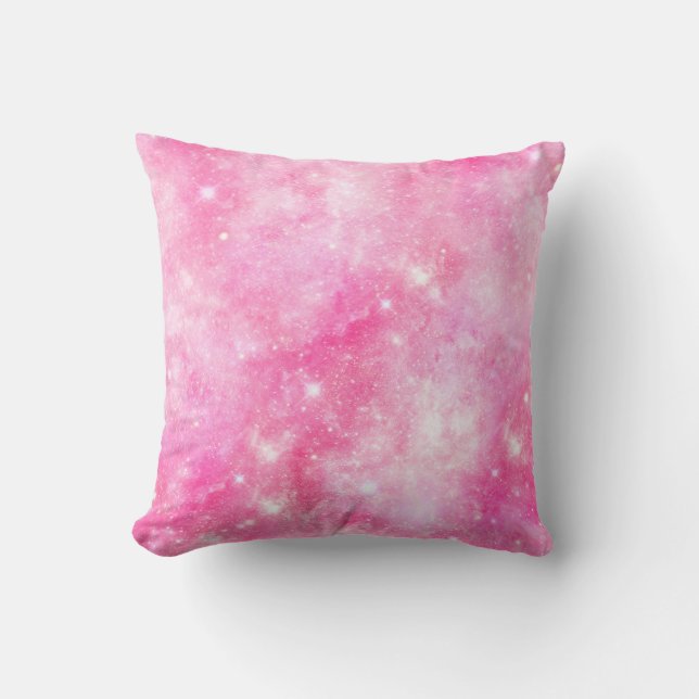 Coussin Univers de galaxie rose (Recto)