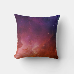 Coussin Univers Espace Rouge Bleu Aquarelle Étoile Nébuleu