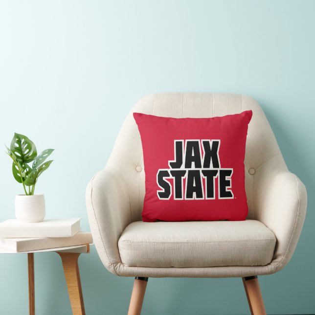 Coussin Université d'État de Jacksonville JAX STATE Texte  (Chaise)