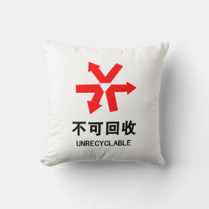 Coussin Unrecyclable ~ Signe chinois Hanzi
