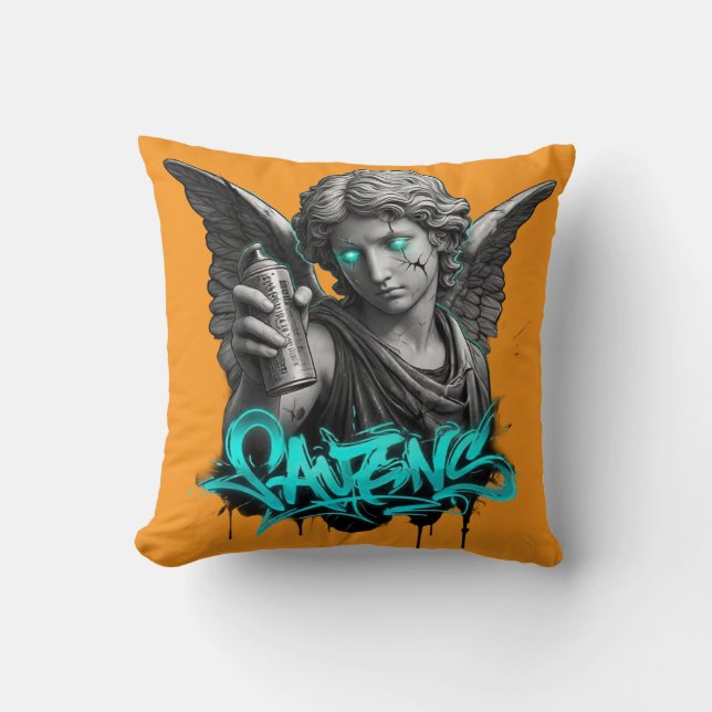 Coussin Urban Angel Graffiti Cushion – Broken Statue Stree (Recto)