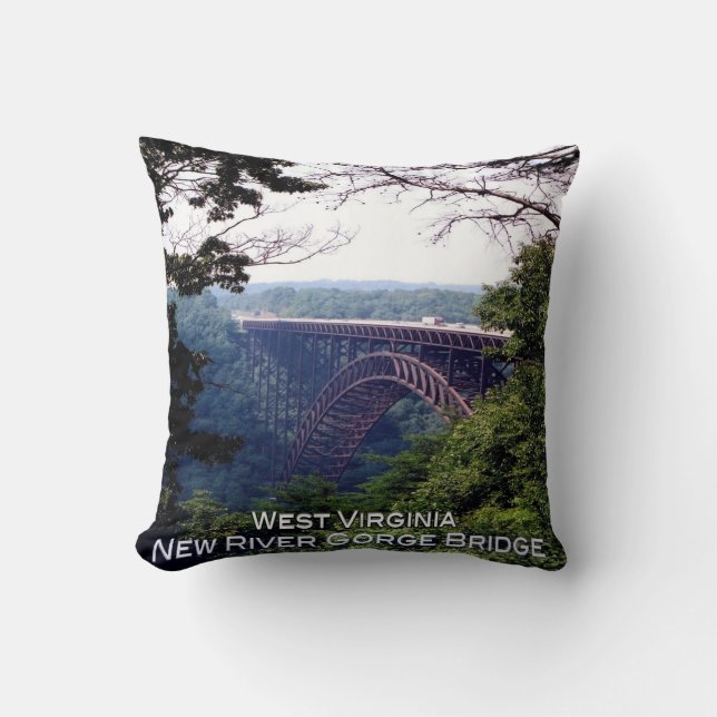 Coussin US West Virginia - New River Gorge Bridge - (Recto)