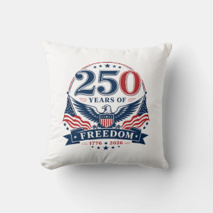 Coussin USA 250 ans de liberté - Design patriotique d'aigl