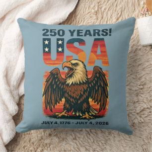 Coussin USA 250 Years - Patriotic Bald Eagle 4 juillet 202