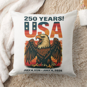 Coussin USA 250 Years - Patriotic Bald Eagle 4 juillet 202