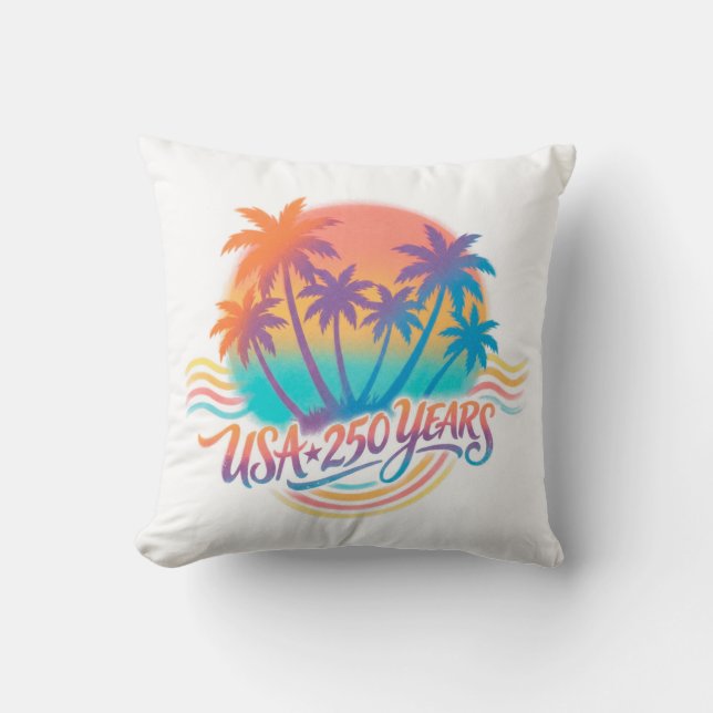 Coussin USA 250e anniversaire Palmiers  (Recto)