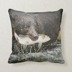 Coussin USA, Alaska, Anan Creek. Gros Plan De L'Ours Noir
