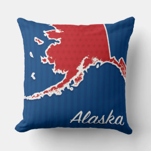 Coussin USA Alaska State Patriotic Stars and Stripes Carte