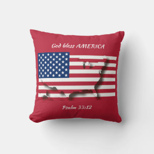 Coussin USA AMERICAN FLAG Écriture patriotique personnalis