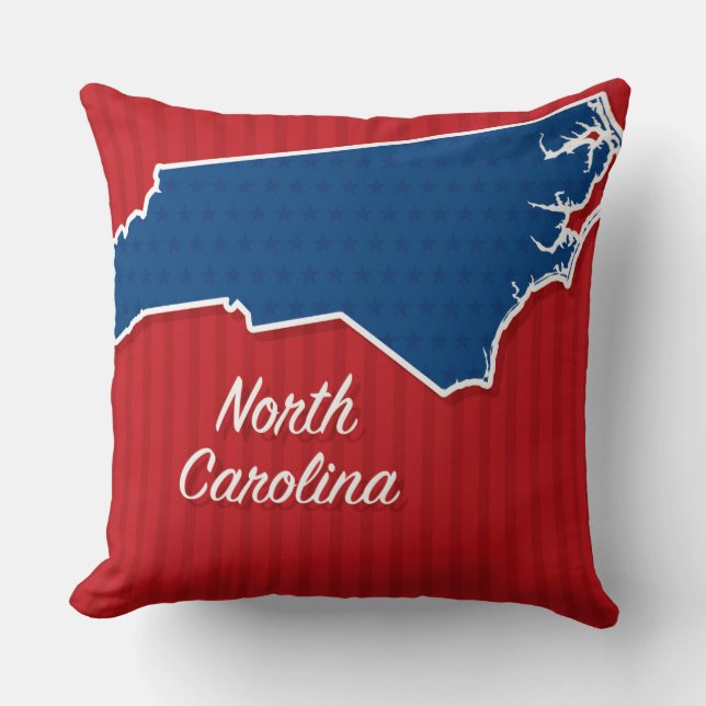 Coussin USA Carolina State Stars and Stripes Carte (Recto)