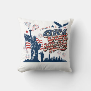 Coussin USA tout le chemin - Fête patriotique de l'Indépen