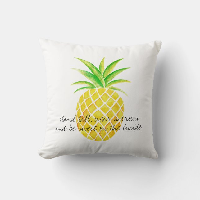 Coussin Usage grand de support d'aquarelle d'ananas une (Recto)