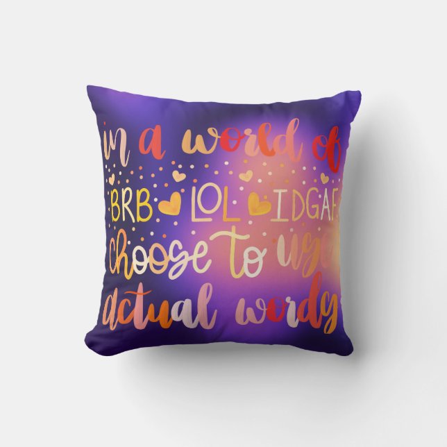 Coussin Utiliser des mots réels (Recto)