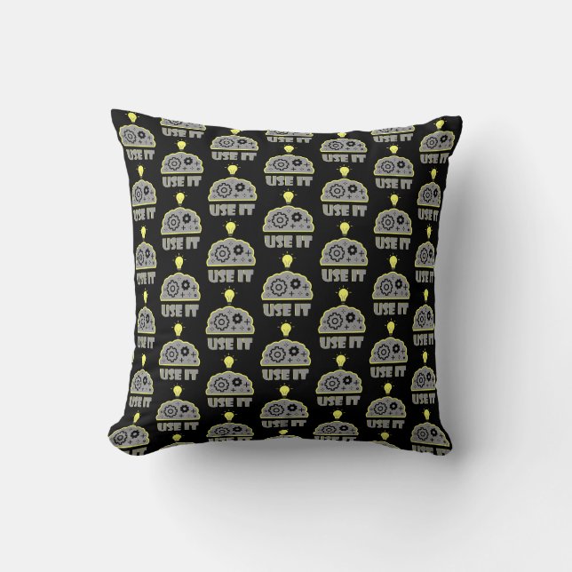 Coussin Utilisez votre cerveau (Recto)