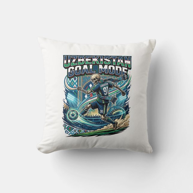 Coussin Uzbekistan Mode de but squelette attaquant nations (Recto)