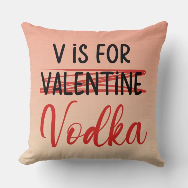 Coussin V est pour Vodka Valentine pink ombre personalize (Recto)