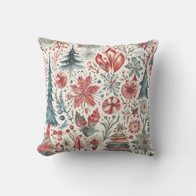 Coussin Vacances Arbres Vacances Vacances hiver design fan (Recto)