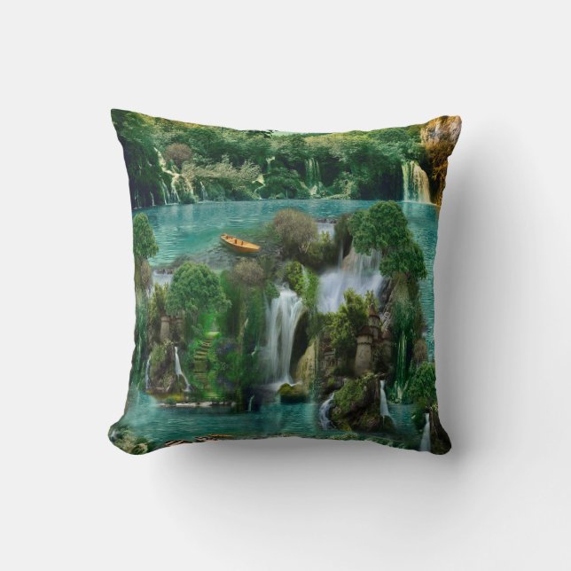 Coussin Vacances au lac de l'Imaginaire magique (Recto)