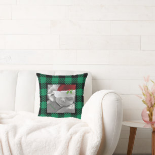 Coussin Vacances Buffalo Plaid Keepsaké photo vert noir
