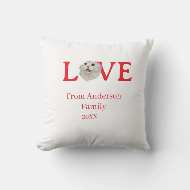 Coussin Vacances d'amour photo de chat animal de compagnie (Recto)