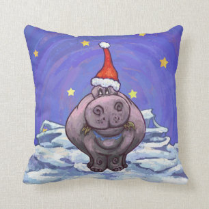 Coussin Vacances de fête d'hippopotame