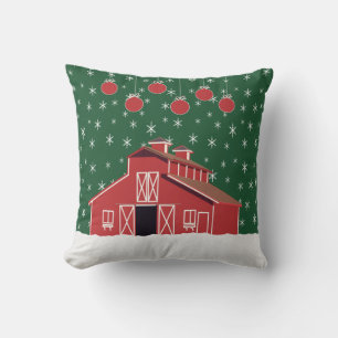 Coussin Vacances de la grange rouge de la ferme occidental