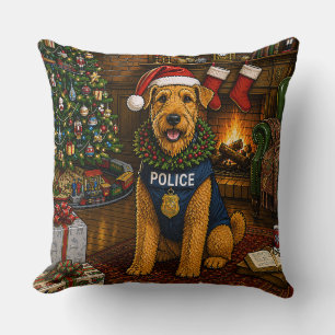 Coussin Vacances de la police Airedale Terrier