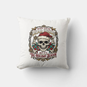 Coussin Vacances de Noël Crâne de Noël Santa H