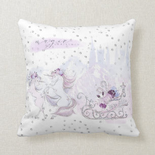 Coussin Vacances de Noël - magie de Noël - licornes