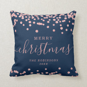 Coussin Vacances de Noël Rose simple Parties scintillant M